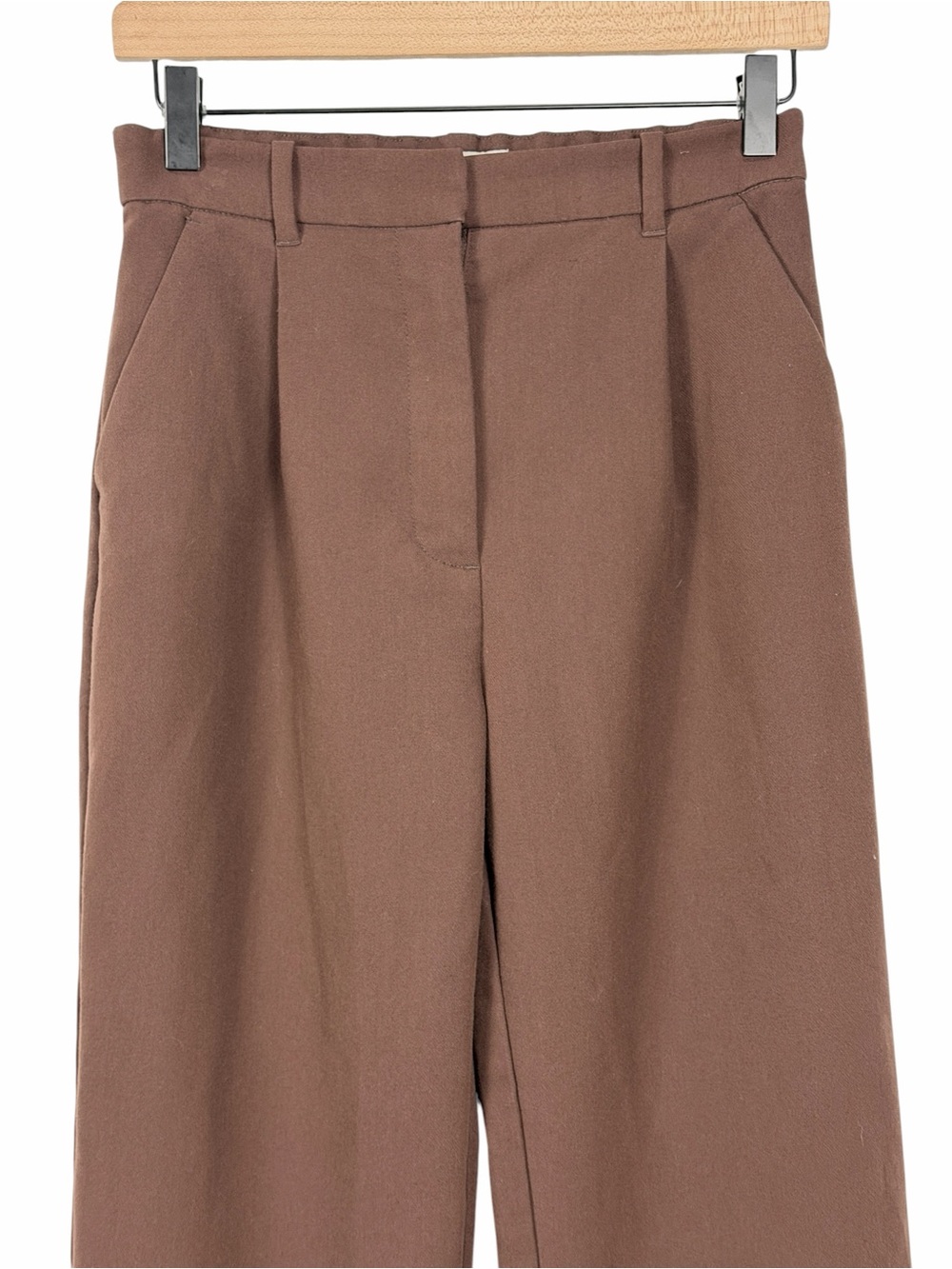 Abercrombie & Fitch Dress Pants Trousers High Rise Straight Leg Brown Size 26 - Picture 3 of 8